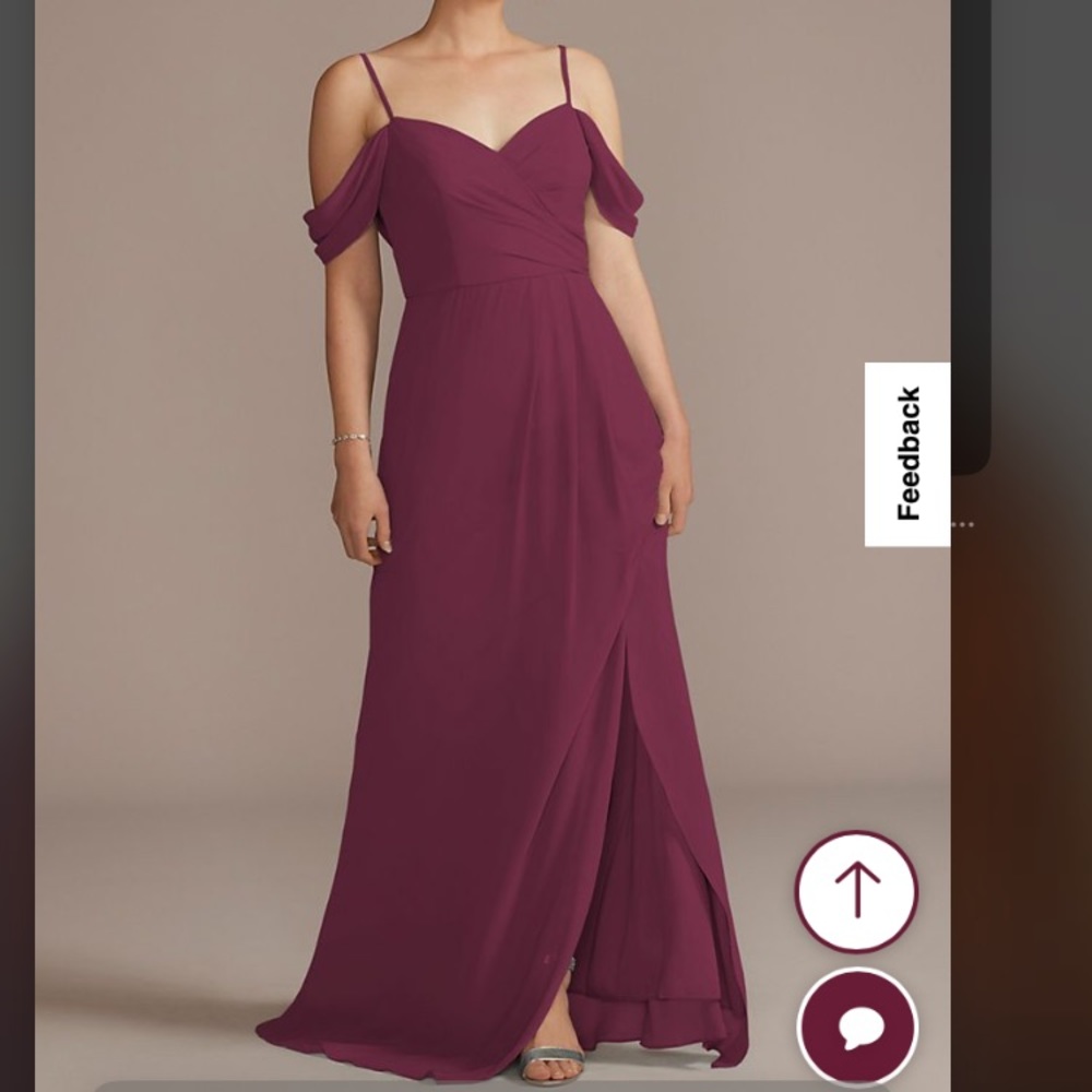 David’s Bridal Chiffon Off The Shoulder Bridesmaid Dress